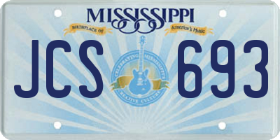 MS license plate JCS693