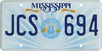 MS license plate JCS694