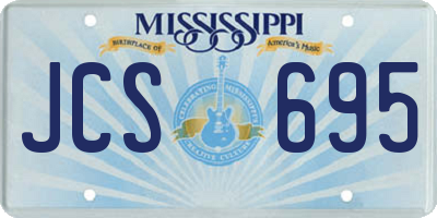 MS license plate JCS695