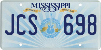 MS license plate JCS698