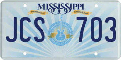 MS license plate JCS703