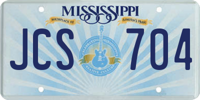 MS license plate JCS704