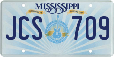MS license plate JCS709