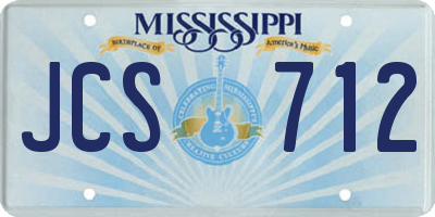 MS license plate JCS712