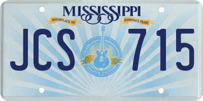 MS license plate JCS715