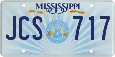 MS license plate JCS717
