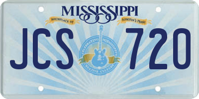 MS license plate JCS720