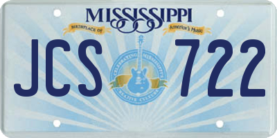 MS license plate JCS722