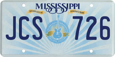 MS license plate JCS726