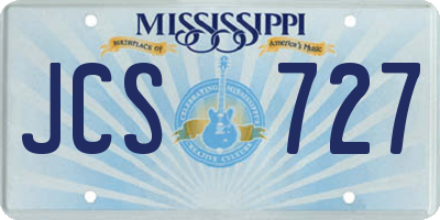MS license plate JCS727