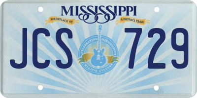 MS license plate JCS729