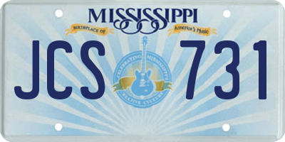 MS license plate JCS731