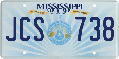 MS license plate JCS738