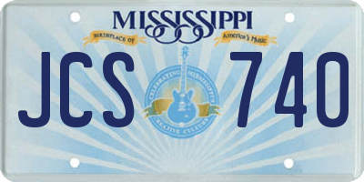 MS license plate JCS740