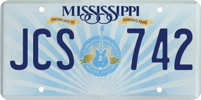 MS license plate JCS742