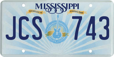 MS license plate JCS743