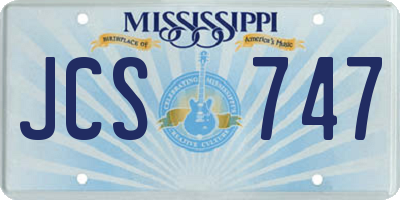 MS license plate JCS747