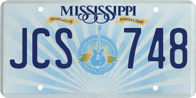 MS license plate JCS748