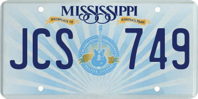 MS license plate JCS749