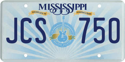 MS license plate JCS750