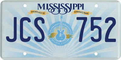MS license plate JCS752