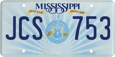 MS license plate JCS753