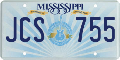 MS license plate JCS755
