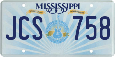 MS license plate JCS758