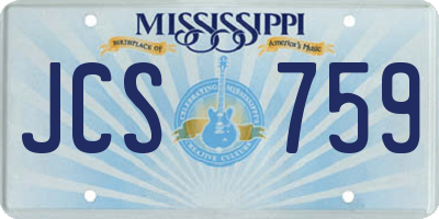 MS license plate JCS759