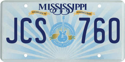 MS license plate JCS760