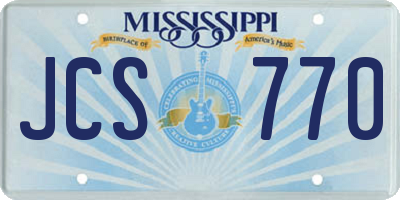 MS license plate JCS770