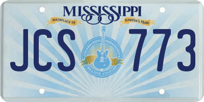 MS license plate JCS773
