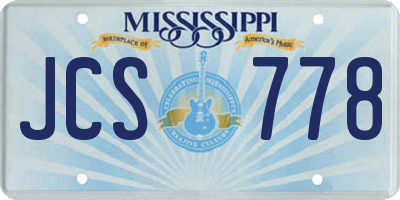 MS license plate JCS778