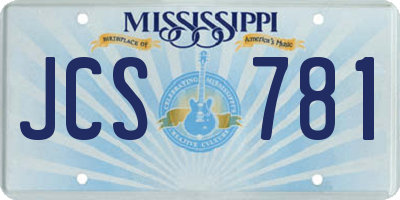 MS license plate JCS781