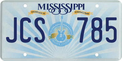 MS license plate JCS785