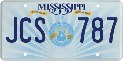 MS license plate JCS787