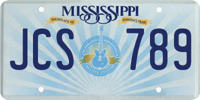 MS license plate JCS789