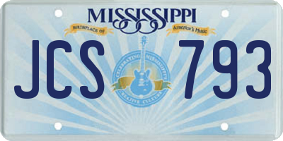 MS license plate JCS793