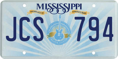 MS license plate JCS794