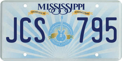 MS license plate JCS795