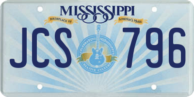 MS license plate JCS796