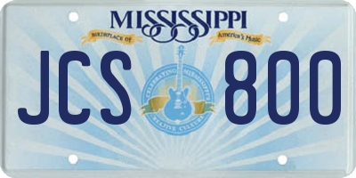 MS license plate JCS800
