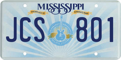 MS license plate JCS801