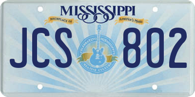 MS license plate JCS802