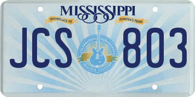 MS license plate JCS803