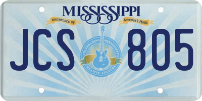 MS license plate JCS805