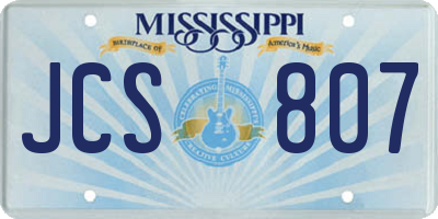MS license plate JCS807