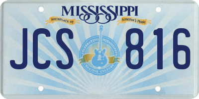 MS license plate JCS816