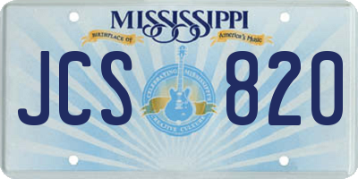 MS license plate JCS820