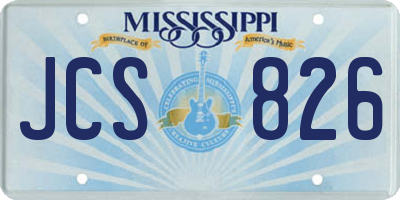 MS license plate JCS826